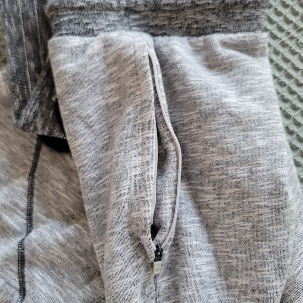 Adidas Jogger‎ Pants Mens Large Gray Space Dye Ankle Zip Athletic Sweatpants